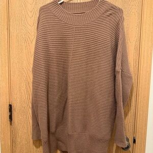 Women's Brown Ribbed Sweater